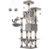 Škrabadlo pro kočky / strom pro kočky FEANDREA PCT190W01 - 206 cm extra vysoký | světle šedý