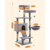 Škrabadlo pro kočky / strom FEANDREA PCT160W01 - 142 cm vysoké | světle šedé