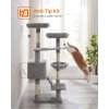 Škrabadlo pro kočky / strom FEANDREA PCT160W01 - 142 cm vysoké | světle šedé