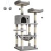 Škrabadlo pro kočky / strom FEANDREA PCT15W - 143 cm vysoké | světle šedé