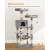 Škrabadlo pro kočky / strom FEANDREA PCT15W - 143 cm vysoké | světle šedé