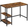 Psací / Kancelářský stůl VASAGLE LWD046B01 se 2 policemi - rustikálně hnědý | 100x50x76 cm