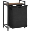 Koš na prádlo s poličkou VASAGLE BLH101B01 - 65 litrů, 72x50x33 cm | černý a hnědý