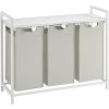 Koš na prádlo s poličkou VASAGLE BLH301W01 - 3x 38 litrů, 72x92,5x33 cm | bílá