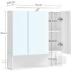 Koupelnová skříňka se zrcadlem a LED světlem VASAGLE BBK124W14 – 70×14,5×70 cm | bílá