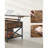 Konferenční stolek Norheim II - multifunkční - industriální styl | 120x60x(48-62) cm