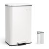 Odpadkový koš SONGMICS LTB540W4002 - 40 litrů, ocel, nášlapný pedál, soft close | bílý
