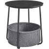 Boční odkládací stolek Fredheim - kulatý - 45x50 cm | černý a tmavě šedý