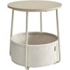 Boční odkládací stolek Fredheim - kulatý - 45x50 cm | světle hnědý