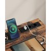Kancelářský / herní stůl VASAGLE LWD141B81 s LED podsvícením, zásuvkou a USB - 100x50x76 cm