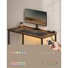 Kancelářský / herní stůl VASAGLE LWD141B81 s LED podsvícením, zásuvkou a USB - 100x50x76 cm