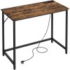 Kancelářský / herní stůl VASAGLE LWD141B81 s LED podsvícením, zásuvkou a USB - 100x50x76 cm