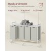 Koš na prádlo s poličkou VASAGLE BLH401W01 - 4x 40 litrů, 72x116x33 cm | bílá