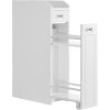 Specifications:   Colour: White Material: MDF (Medium Density Fibreboard) Overall Product Size: 15.7"D x 7"W x 27.5"H (40 x 18 x 70 cm) Product Weight: 19 lb (8.6 kg) Overall Max. Static Load Capacity: 22 lb (10 kg)