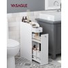 Specifications:   Colour: White Material: MDF (Medium Density Fibreboard) Overall Product Size: 15.7"D x 7"W x 27.5"H (40 x 18 x 70 cm) Product Weight: 19 lb (8.6 kg) Overall Max. Static Load Capacity: 22 lb (10 kg)