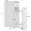 Specifications:   Colour: White Material: MDF (Medium Density Fibreboard) Overall Product Size: 15.7"D x 7"W x 27.5"H (40 x 18 x 70 cm) Product Weight: 19 lb (8.6 kg) Overall Max. Static Load Capacity: 22 lb (10 kg)