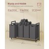 Koš na prádlo s poličkou VASAGLE BLH401G01 - 4x 40 litrů, 72x116x33 cm | černá/šedá