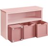 Dětská skříň / komoda Loppa s pojízdnými boxy -  60x102x30 cm | růžová