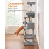 Škrabadlo pro kočky / strom FEANDREA PCT196W01V01 - 199 cm extra vysoké| světle šedé