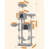 Škrabadlo pro kočky / strom FEANDREA PCT196W01V01 - 199 cm extra vysoké| světle šedé