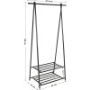 Věšák na oblečení HSR05B - 2 police, kov | černý