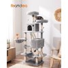 Škrabadlo pro kočky / strom FEANDREA PCT165W01 - 168 cm vysoké | světle šedé