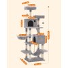 Škrabadlo pro kočky / strom FEANDREA PCT165W01 - 168 cm vysoké | světle šedé