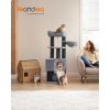 Škrabadlo pro kočky / strom FEANDREA PCT02W - 141 cm extra prostorné | šedé