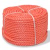 Kroucené lano, polypropylen, 6 mm, 200 m, oranžová