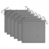 Podušky na zahradní židle - textil - 6 ks - šedé | 50x50x4 cm