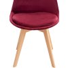 Jídelní židle Crediton - 4 ks - samet | červené bordeaux
