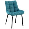 Jídelní židle Saranda - látka - černé nohy | tyrkysová