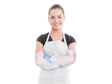 1490 rukavnik na jedno pouzitie biely 20 x 40 cm pe 100 ks