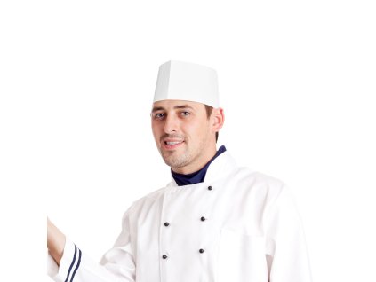 2696 kucharske ciapky z papiera lodicky biele 25 ks