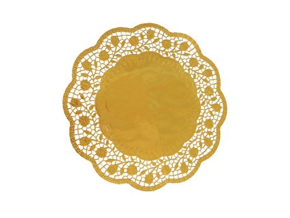 3086 dekoracne krajky okruhle zlate 32 cm 4 ks