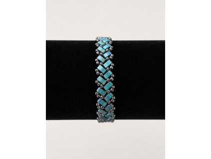 Miyuki náramek TURQUOISE TILA – ručně šitý
