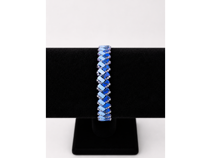 Miyuki náramek SAPPHIRE BLUE TILA – ručně šitý