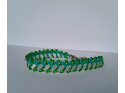 Miyuki náramek Emerald Aqua TILA– ručně šitý