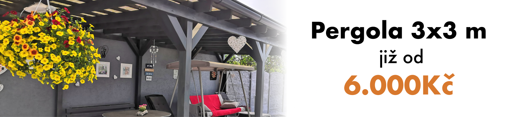 3x3 pergola se sklonem jiz od 6.000Kc