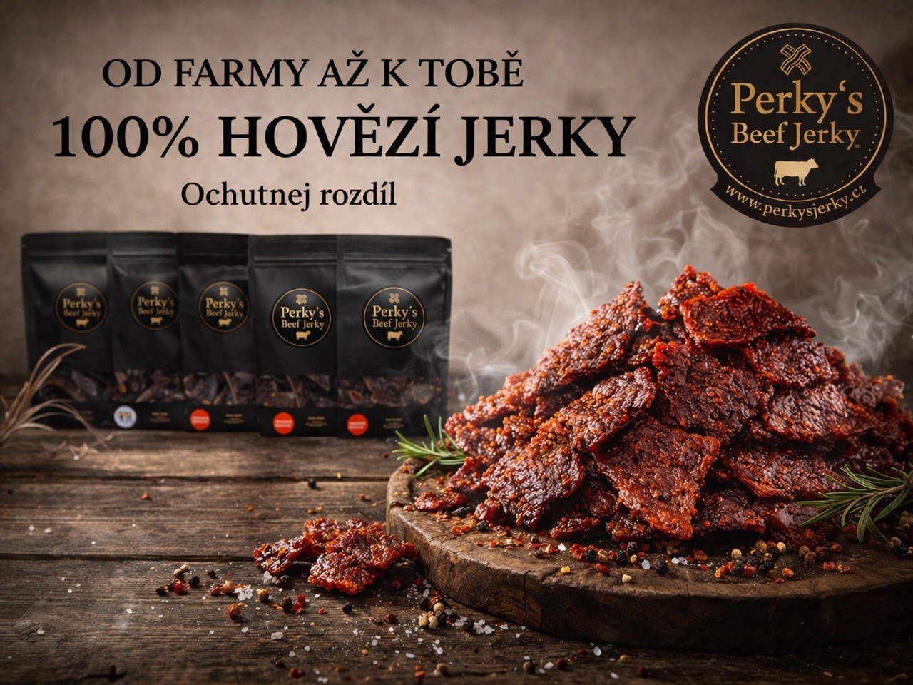 Perky's Jerky - hovězí jerky