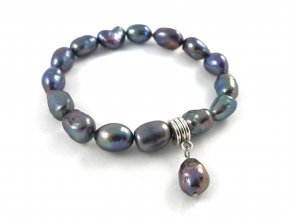 Náramek modrá perla nepravidelného tvaru