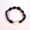 Náramek onyx a velký křišťál