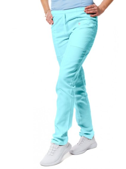Egészségügyi nadrágok SISI SATTÉ Slim Világos türkizkék