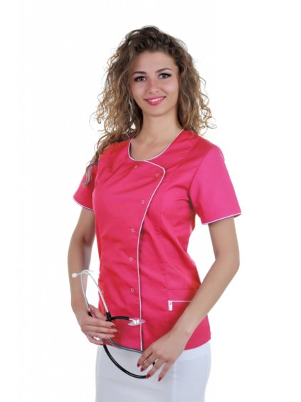 Egészségügyi blúz ELIZABETH Ciklámen/Fehér