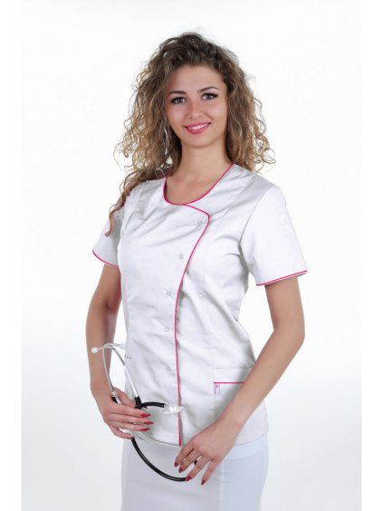 Egészségügyi blúz ELIZABETH Fehér/Ciklámen