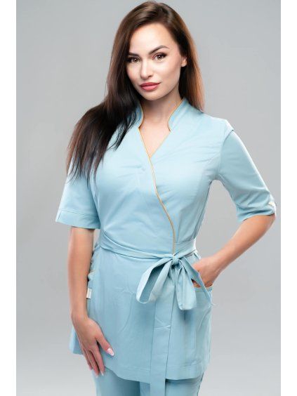 Átköthető blúz ANABEL Blank Blue/Arany