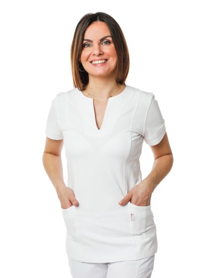 Zdravotnícka košeľa LILI úplet - PERLIČKA  -  Kvalitná košeľa - Perlička –  zdravotnícke oblečenie – lekárske oblečenie – medic dress – medical-uniforms – pracovné oblečenie – oblečenie pre zdravotníkov – oblečenie pre lekárov -  oblečenie pre doktora – oblečenie pre sestričku – oblečenie pre doktorku – zdravotnícke prostredie – chirurgické oblečenie – oblečenie pre kliniku – slovenský výrobok – scrubimed – uniformshop – pracovné odevy -  modernbhp – dualbp – lubica