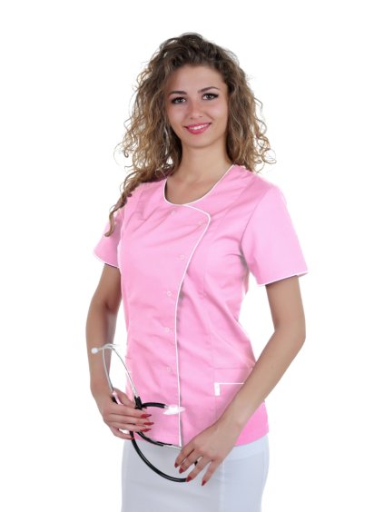 Egészségügyi blúz ELIZABETH Rózsaszín/Fehér
