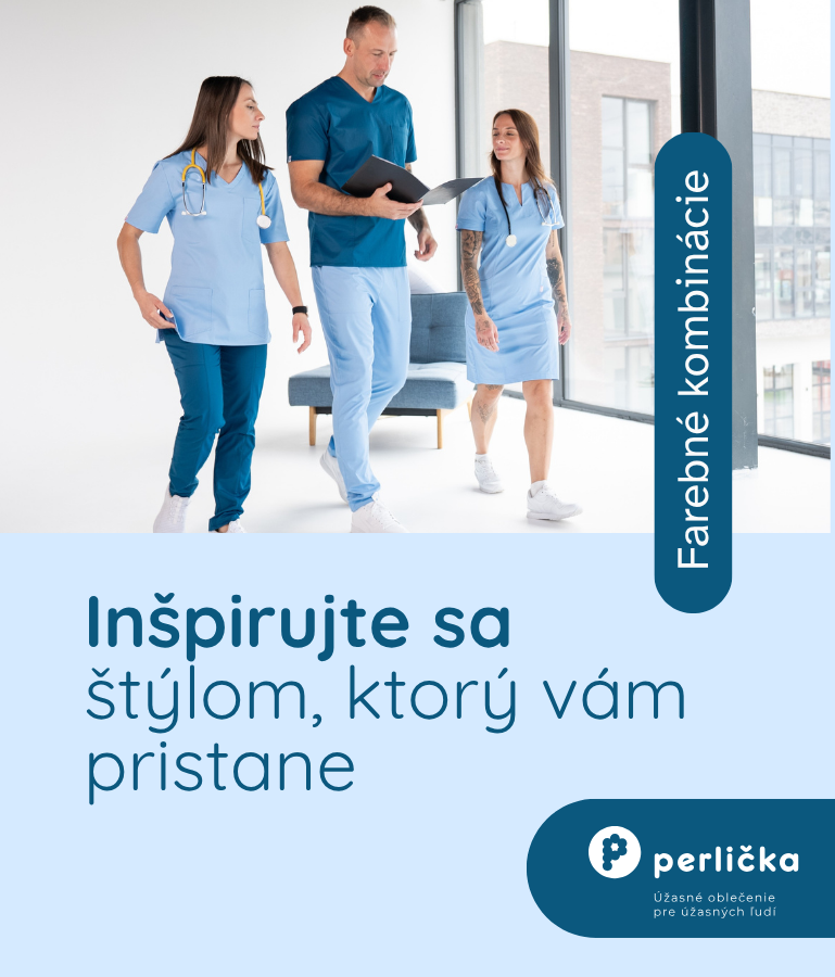 Perlička zdravotnícke oblečenie - farebné kombinácie Bledomodrá/Petrol