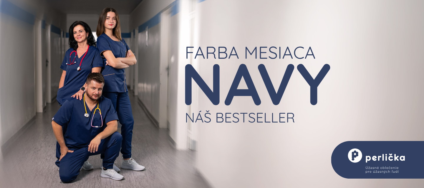 Perlička zdravotnícke oblečenie - farba mesiaca Navy modrá